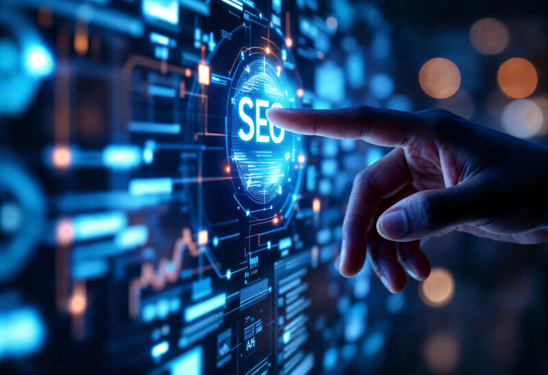 Développeur web travaillant sur un projet de site internet - Création web et référencement SEO par SGM2I